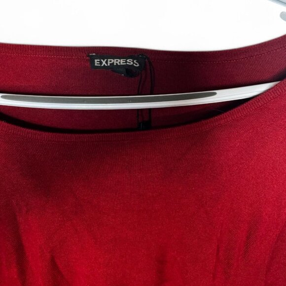 Express Long Sleeve Bodycon Midi Dress - Red - Picture 3 of 5